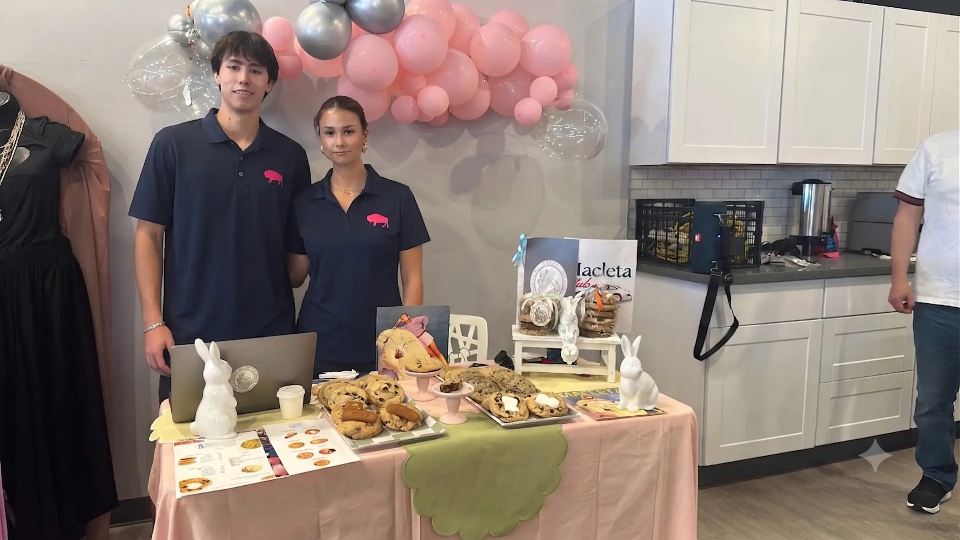 Pink Bison cleaning crew at a local community event